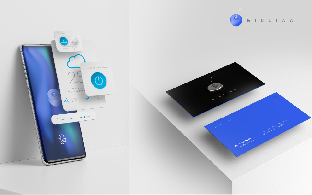 mockup desarrollo de marca logo cereza tarjetas de presentacion app ux experience