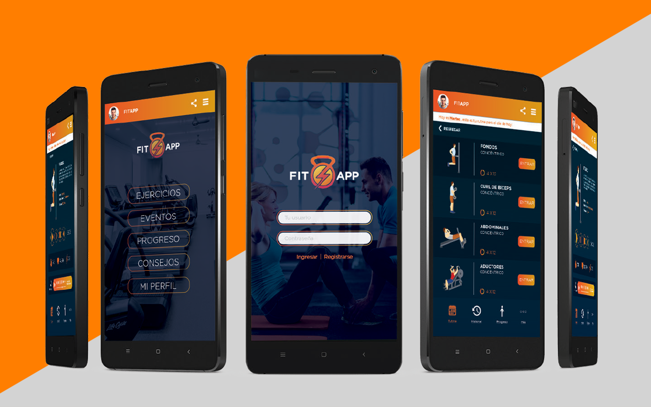 aplicacion diseño de app experiencia de usuario diseño ux gimnasio smartphone fit app